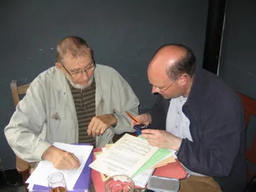 Veljo Tormis in Stephen Layton, London, 2007.