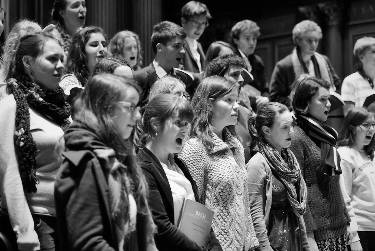 Christmas Oratorio recording session, Trinity College Chapel (January 2013). From Stephen Layton's project Bach: Christmas Oratorio