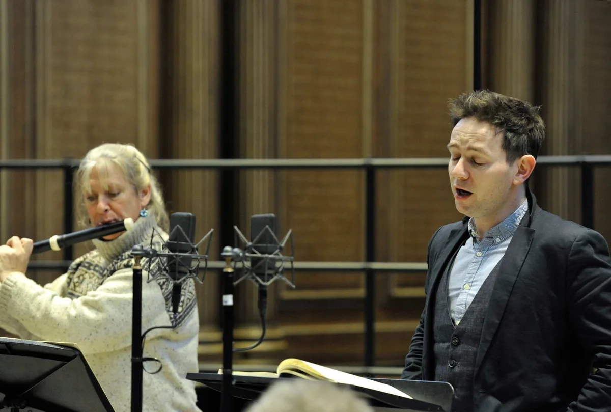 Christmas Oratorio recording session, Trinity College Chapel (January 2013). From Stephen Layton's project Bach: Christmas Oratorio