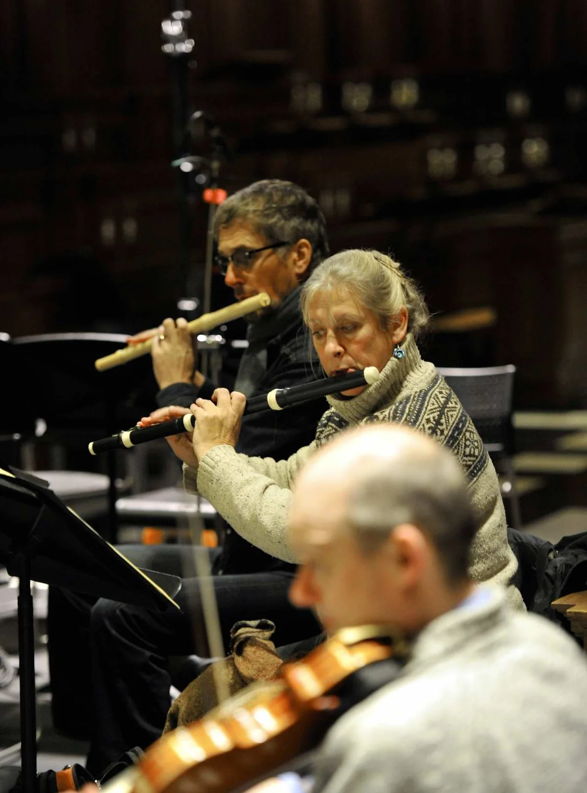 Christmas Oratorio recording session, Trinity College Chapel (January 2013). From Stephen Layton's project Bach: Christmas Oratorio