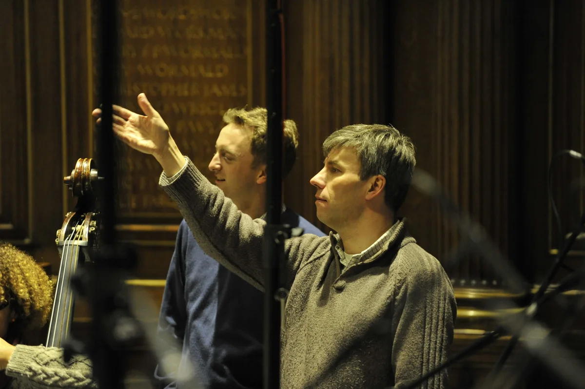 Christmas Oratorio recording session, Trinity College Chapel (January 2013). From Stephen Layton's project Bach: Christmas Oratorio