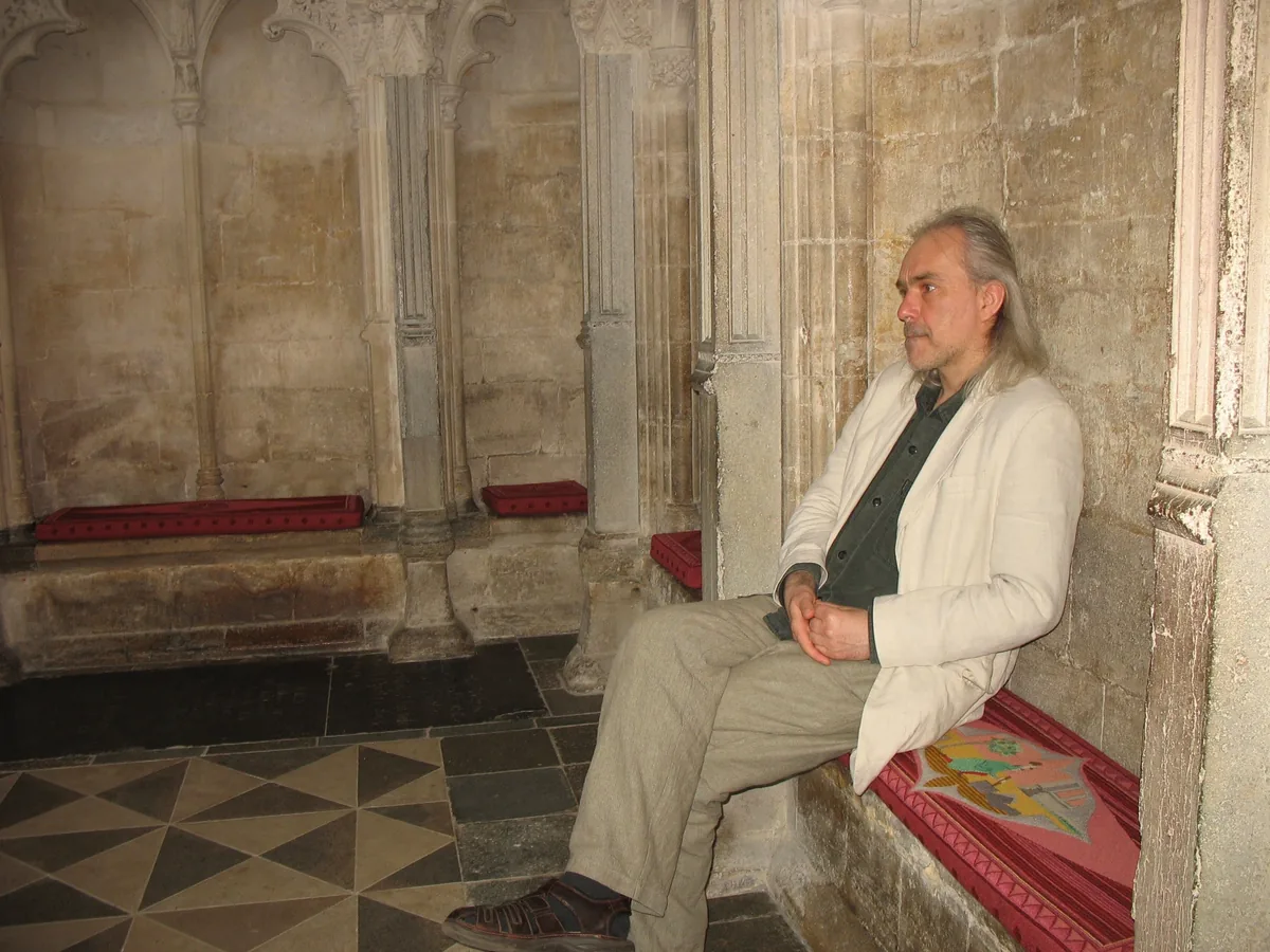 Uģis Prauliņš during the Baltic Exchange recording sessions. From Stephen Layton's project Uģis Prauliņš